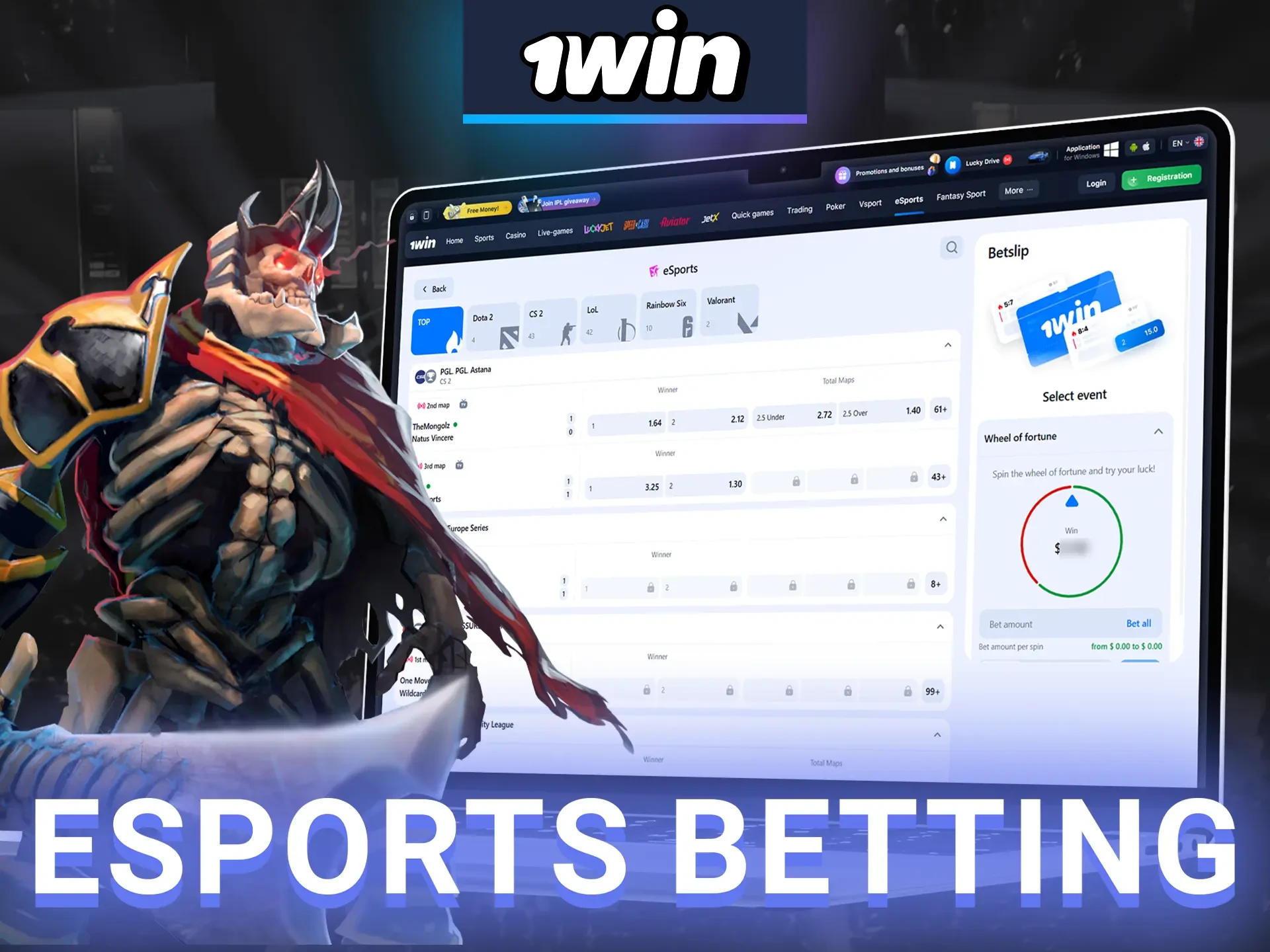 Enjoy betting on esports at 1win.